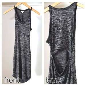 Wilfred Free | Grey speckled long sleevless dress with back cut out